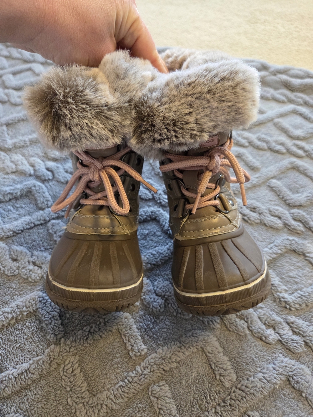 9 Toddler, London Fog Girls Gray And Pink Winter Snow Boots, NWOT